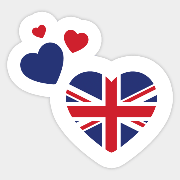 I Love The United Kingdom! Sticker by ShirtAtlas